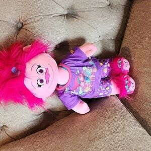 Poppy Troll from Build A Bear with Hug Time PJs and Poppy Slippers Like New